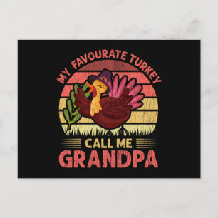 Mijn favoriete kalkoen noem me opa Thanksgiving Briefkaart