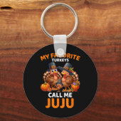 Mijn favoriete kalkoenen noemen me Juju Sleutelhanger (Voorkant)