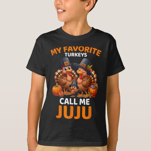 Mijn favoriete kalkoenen noemen me Juju T-shirt (Voorkant)