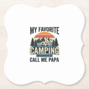 Mijn favoriete kampeerbuddies noemen me papa shirt kartonnen onderzetters
