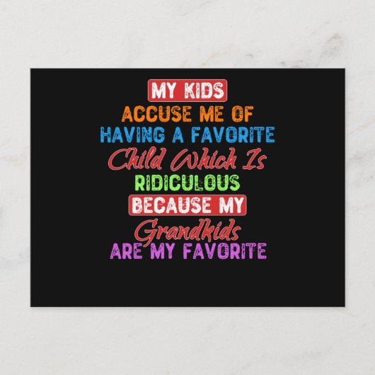 Mijn favoriete kleinkinderen briefkaart (Voorkant)