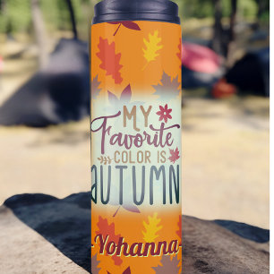 Mijn favoriete kleur is Autumn gepersonaliseerd si Thermosbeker