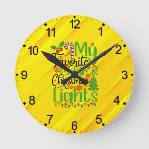 Mijn favoriete kleur is Christmas Lights-55667 Ronde Klok