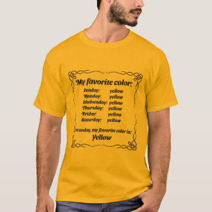 Mijn favoriete kleur is geel t-shirt