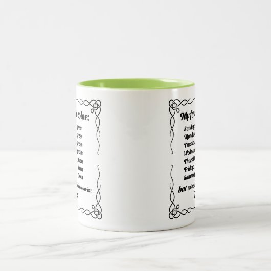 Mijn favoriete kleur is groen tweekleurige koffiemok (Center)