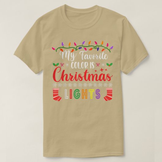 Mijn favoriete kleur is het kerstlicht T-shirt Fun (Design voorkant)