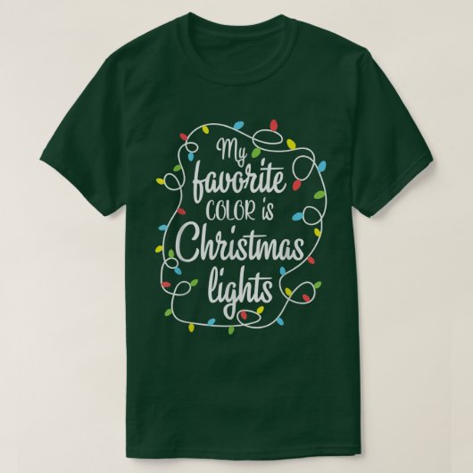 Mijn favoriete kleur is het kerstlicht T-shirt Fun (Design voorkant)