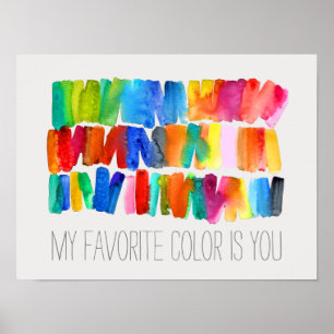 Mijn favoriete kleur is je regenboogkunst poster
