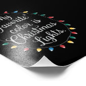 Mijn favoriete kleur is kerstlampjes feestdag foto afdruk (Hoek)