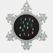 Mijn favoriete kleur is kerstlampjes grappige Paja Tin Sneeuwvlok Ornament (Voorkant)