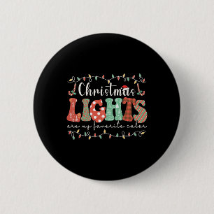 Mijn favoriete kleur is kerstlicht Kerstmis vrolij Ronde Button 5,7 Cm