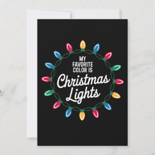 Mijn favoriete kleur is kerstlichtjes krans lampje kaart