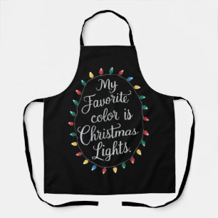 Mijn favoriete kleur is kerstlichtjes Xmas-vakanti Schort