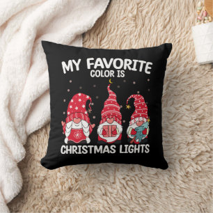 Mijn favoriete kleur is Kerstverlichting Kabouter Kussen