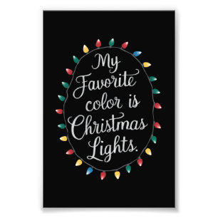 Mijn favoriete kleur is Kerstverlichting Kerstmis  Foto Afdruk