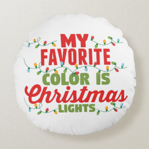Mijn favoriete kleur is kerstverlichting rond kussen