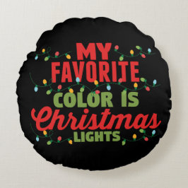 Mijn favoriete kleur is kerstverlichting rond kussen