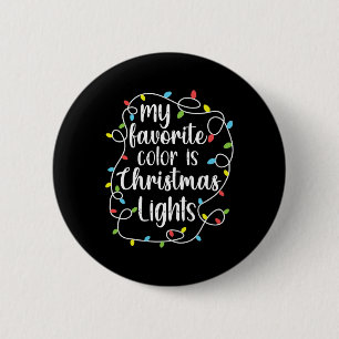 Mijn favoriete kleur is kerstverlichting ronde button 5,7 cm