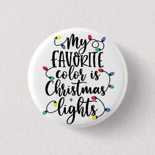 Mijn favoriete kleur is Kerstverlichting Sinterkla Ronde Button 3,2 Cm