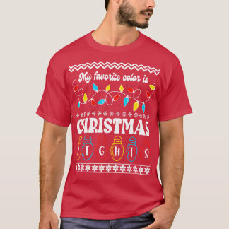 Mijn favoriete kleur is kerstverlichting t-shirt