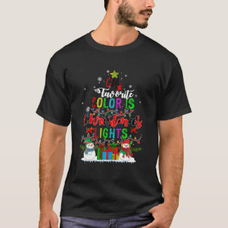 Mijn favoriete kleur is kerstverlichting voor kers t-shirt