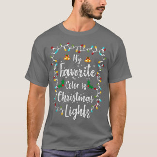 Mijn favoriete kleur is kerstverlichting voor kers t-shirt