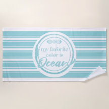 Mijn favoriete kleur is Oceaan Strandhanddoek