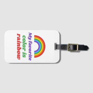 Mijn favoriete kleur is regenboog. bagagelabels. bagagelabel