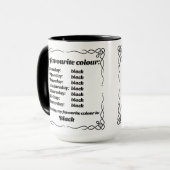 Mijn favoriete kleur is zwarte Mok (Voorkant links)
