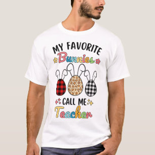 Mijn favoriete konijnen noemen me leraar luipaard t-shirt