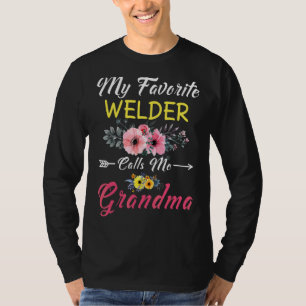 Mijn favoriete lasser noemt me oma bloemen moeder t-shirt