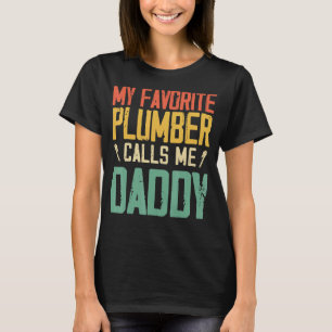 Mijn favoriete loodgieter noemt me papa Retro T-shirt