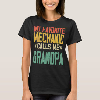 Mijn favoriete Mechanic noemt me opa Retr T-shirt