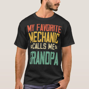 Mijn favoriete Mechanic noemt me opa Retr T-shirt