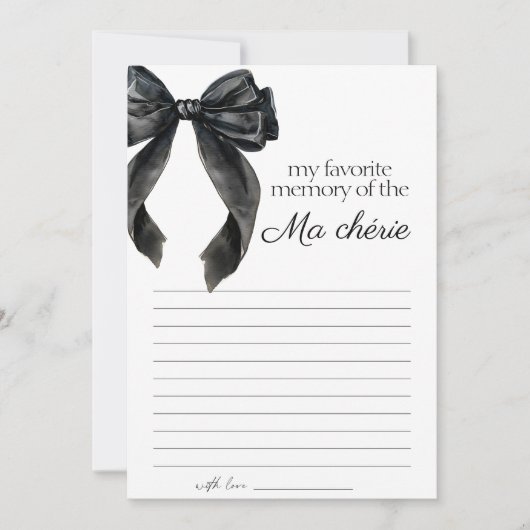 Mijn favoriete Memory Bow Vrijgezellenfeest Game C Kaart (Voorkant)