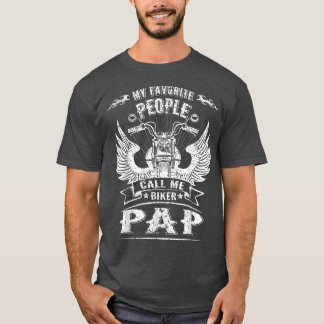 Mijn favoriete mensen noemen me fietser opa motor t-shirt