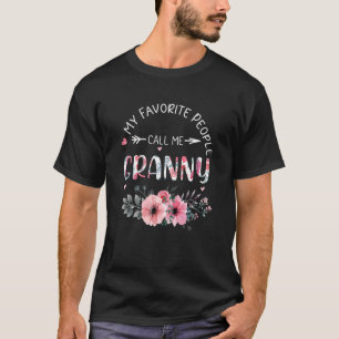 Mijn favoriete mensen noemen me Granny Floral Mot T-shirt