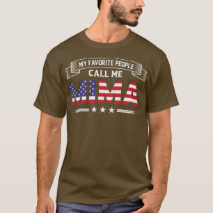 Mijn favoriete mensen noemen me Mima USA Flag Gr T-shirt