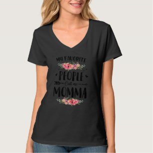 Mijn favoriete mensen noemen me Momma Floral Mot T-shirt