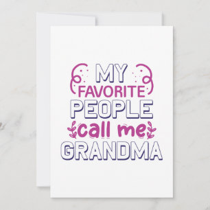 Mijn favoriete mensen noemen me oma bedankkaart