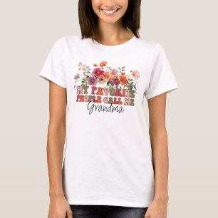 Mijn favoriete mensen noemen me oma Custom Floral T-shirt
