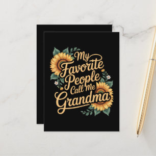 Mijn favoriete mensen noemen me oma Moederdag Aankondigingskaart