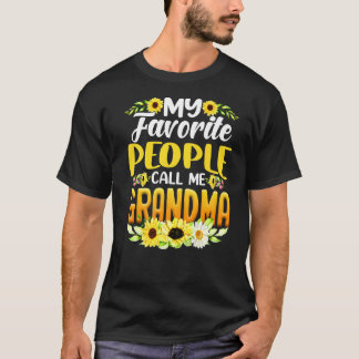 Mijn favoriete mensen noemen me oma Sunflower Moth T-shirt
