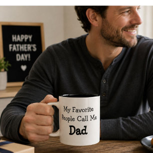 Mijn favoriete mensen noemen me papa, leuk cadeau tweekleurige koffiemok