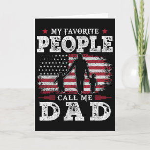 Mijn favoriete mensen noemen me papa VS-vlagcadeau Kaart