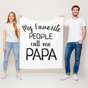 Mijn favoriete mensen noemen me Papa Zwart en Wit Fleece Deken