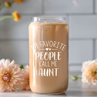 Mijn favoriete mensen noemen me tante bier blikje  blikvorm glas