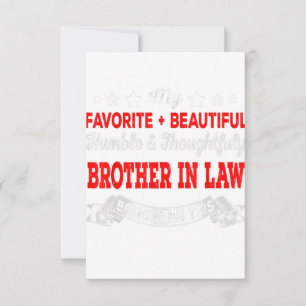 Mijn favoriete mooie broer in de wet grappige cade RSVP kaartje