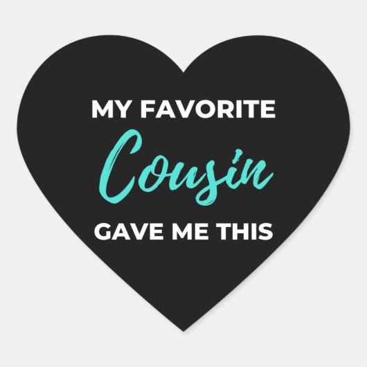 Mijn favoriete neef gaf me dit hart sticker (Voorkant)