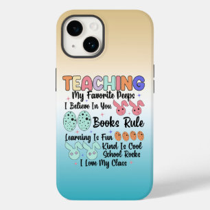 Mijn favoriete peeps leren - Teacher Paashaas Case-Mate iPhone 14 Hoesje